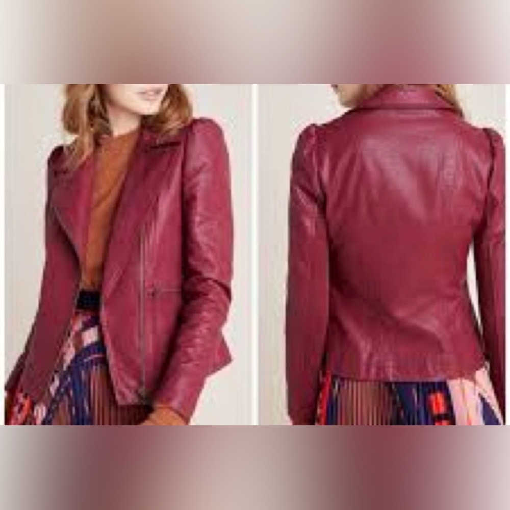 Anthropologie Deep Red Jacket - Picture 4 of 10